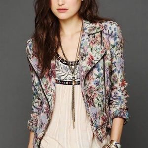 Free People Tapestry Moto Jacket